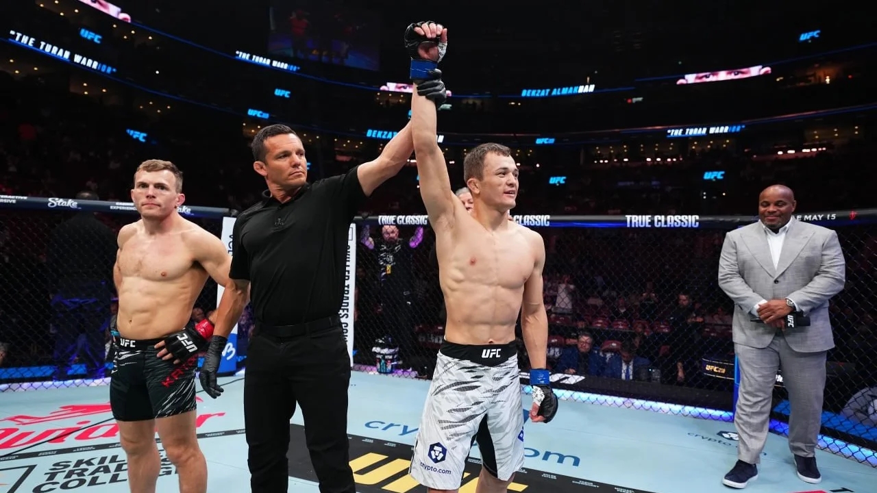 Бекзат Алмахан после победы нокаутом в UFC поднялся в рейтинге на 40 позиций