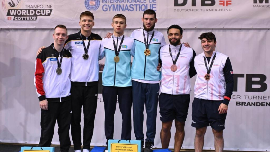 Казахстанцы выиграли этап Кубка мира по батутной гимнастике