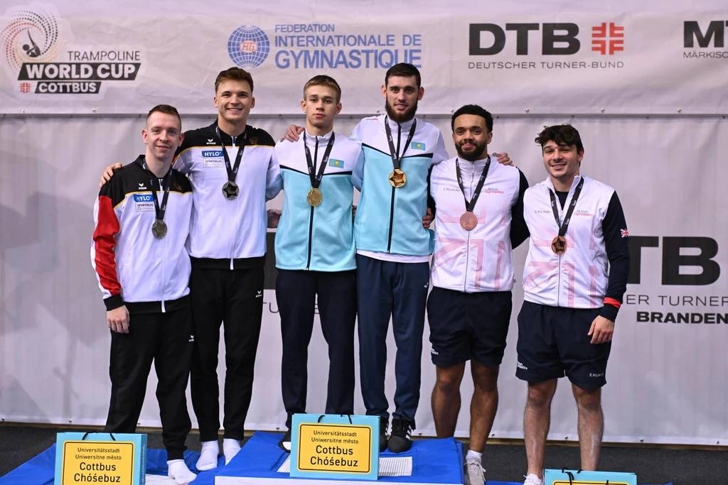 Казахстанцы выиграли этап Кубка мира по батутной гимнастике